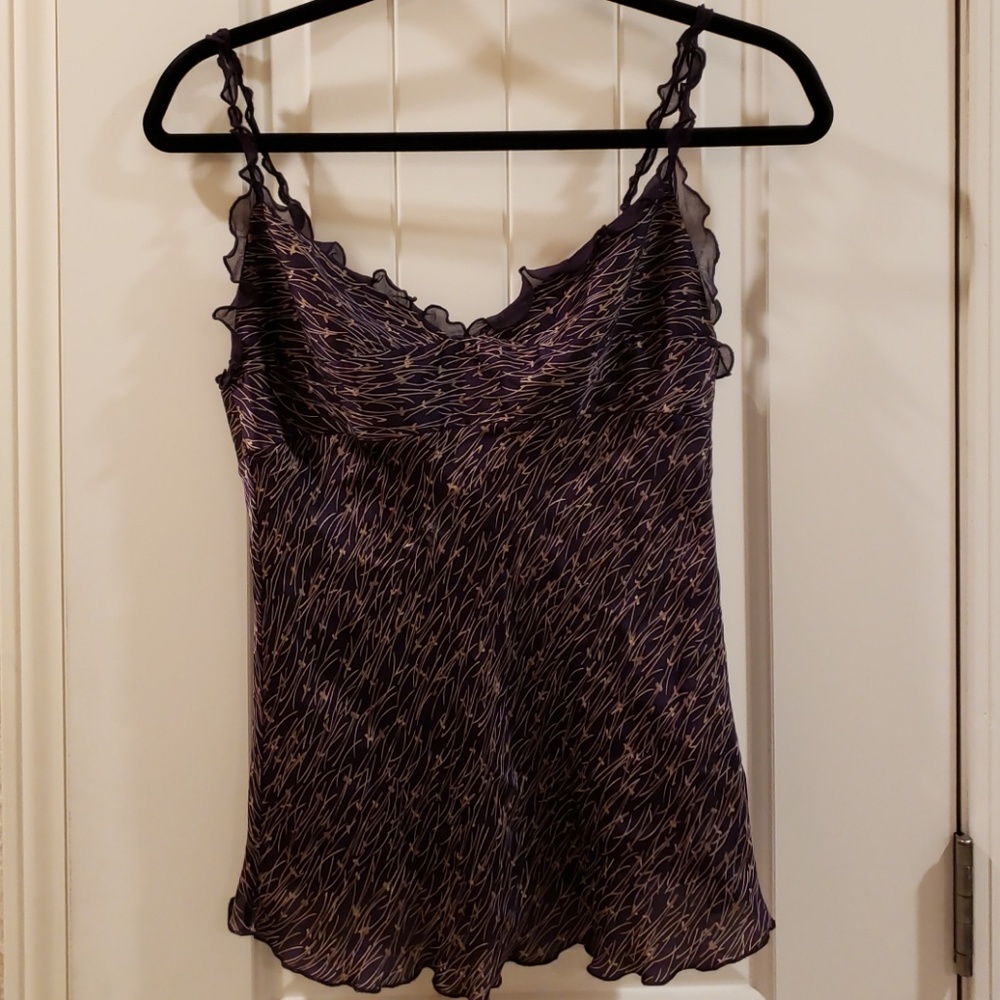 Silk cami tank with lovely details sz 6